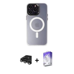 ieg™ iPhone 15 Pro Max Kılıf Kozmos Çizgi Prime - Siyah Bilvis 5in1 3D Magic Cam Ekran Koruyucu + Raze Metal Kamera Lens - TMGI