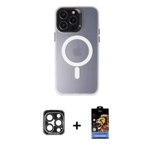 ieg™ iPhone 15 Pro Max Kılıf Kozmos Çizgi Prime - Siyah Buffer Hayalet Cam Ekran Koruyucu + PVD Metal Kamera Lens - LT