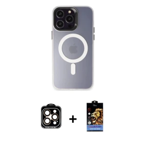 ieg™ iPhone 15 Pro Max Kılıf Kozmos Çizgi Prime - Siyah Buffer Hayalet Cam Ekran Koruyucu + PVD Metal Kamera Lens - TU