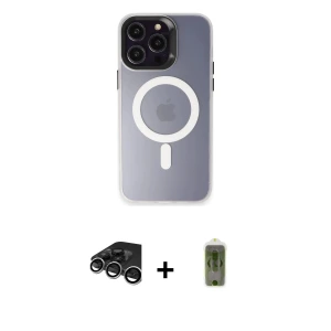 ieg™ iPhone 15 Pro Max Kılıf Kozmos Çizgi Prime - Siyah Joko Magic 5D Hayalet Cam + Raze Metal Kamera Lens - GS