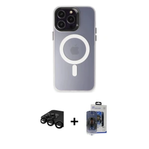 ieg™ iPhone 15 Pro Max Kılıf Kozmos Çizgi Prime - Siyah Vanessa Magic Cam + Raze Metal Kamera Lens - SH