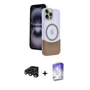 ieg™ iPhone 15 Pro Max Kılıf Kozmos Form Özel Seri - Siyah Bilvis 5in1 3D Magic Cam Ekran Koruyucu + Raze Metal Kamera Lens - LT
