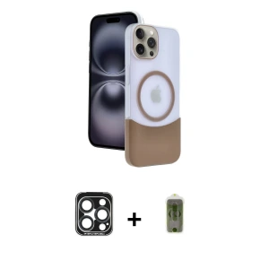 ieg™ iPhone 15 Pro Max Kılıf Kozmos Form Özel Seri - Siyah Joko Magic 5D Hayalet Cam + PVD Metal Kamera Lens - LT