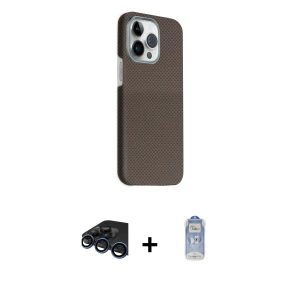 ieg™ iPhone 15 Pro Max Kılıf Kozmos Klasik Prime - Siyah Joko Magic 5D Cam + Raze Metal Kamera Lens - LT