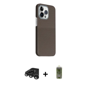 ieg™ iPhone 15 Pro Max Kılıf Kozmos Klasik Prime - Siyah Joko Magic 5D Hayalet Cam + Raze Metal Kamera Lens - TMGI