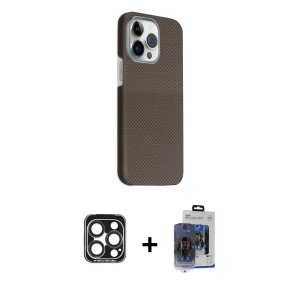 ieg™ iPhone 15 Pro Max Kılıf Kozmos Klasik Prime - Siyah Vanessa Magic Cam + PVD Metal Kamera Lens - LT