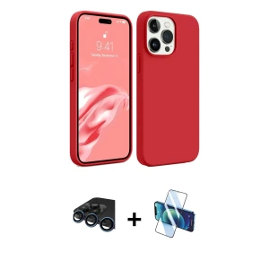 ieg™ iPhone 15 Pro Max Kılıf Kozmos Yansıma Özel Seri - Siyah 3D Antistatik Seramik Nano Ekran Koruyucu + Raze Metal Kamera Lens - LT