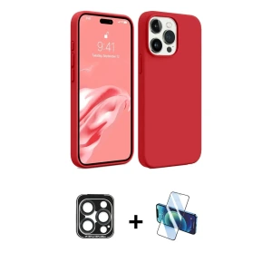 ieg™ iPhone 15 Pro Max Kılıf Kozmos Yansıma Özel Seri - Siyah 3D Antistatik Seramik Nano Ekran Koruyucu + PVD Metal Kamera Lens - LT