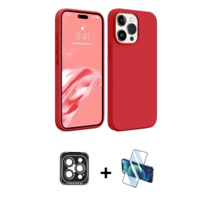 ieg™ iPhone 15 Pro Max Kılıf Kozmos Yansıma Özel Seri - Siyah 3D Antistatik Seramik Nano Ekran Koruyucu + PVD Metal Kamera Lens - GI