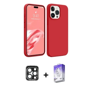 ieg™ iPhone 15 Pro Max Kılıf Kozmos Yansıma Özel Seri - Siyah Bilvis 5in1 3D Magic Cam Ekran Koruyucu + PVD Metal Kamera Lens - LT