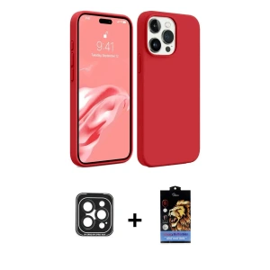 ieg™ iPhone 15 Pro Max Kılıf Kozmos Yansıma Özel Seri - Siyah Buffer Hayalet Cam Ekran Koruyucu + PVD Metal Kamera Lens - SH