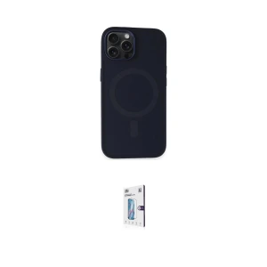 ieg™ iPhone 15 Pro Max Kılıf Kutup Serisi - Siyah Bilvis 0.18mm Plus Cam Ekran Koruyucu