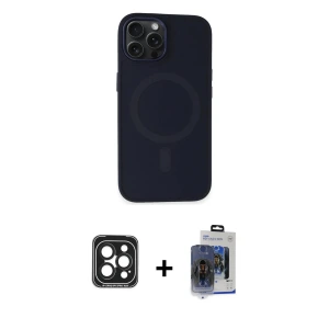 ieg™ iPhone 15 Pro Max Kılıf Kutup Serisi - Siyah Vanessa Magic Cam + PVD Metal Kamera Lens - SH