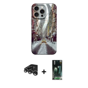 ieg™ iPhone 15 Pro Max Kılıf Nova Doku Prime - Şeffaf 360 Full Body Arka Koruyucu + Raze Metal Kamera Lens - GS