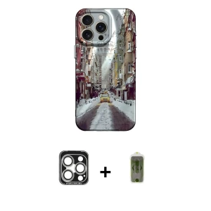 ieg™ iPhone 15 Pro Max Kılıf Nova Doku Prime - Siyah Joko Magic 5D Hayalet Cam + PVD Metal Kamera Lens - GS