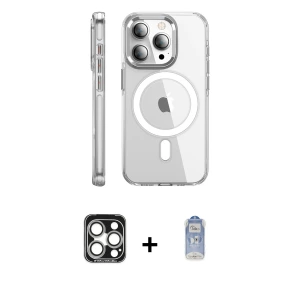 ieg™ iPhone 15 Pro Max Kılıf Nova Doku - Siyah Joko Magic 5D Cam + PVD Metal Kamera Lens - GS