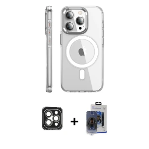 ieg™ iPhone 15 Pro Max Kılıf Nova Doku - Siyah Vanessa Magic Cam + PVD Metal Kamera Lens - GI