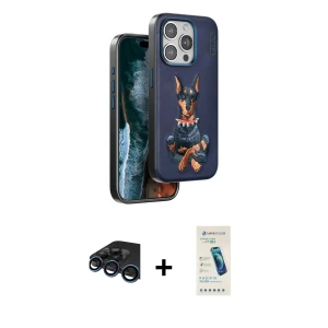 ieg™ iPhone 15 Pro Max Kılıf Nova Form Koleksiyonu - Şeffaf Pasifik Cam Ekran Koruyucu + Raze Metal Kamera Lens - LT