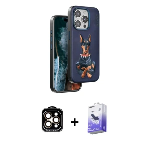 ieg™ iPhone 15 Pro Max Kılıf Nova Form Koleksiyonu - Siyah Bilvis 5in1 5D Magic Hayalet Cam Ekran Koruyucu + PVD Metal Kamera Lens - TU