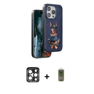 ieg™ iPhone 15 Pro Max Kılıf Nova Form Koleksiyonu - Siyah Joko Magic 5D Hayalet Cam + PVD Metal Kamera Lens - LT