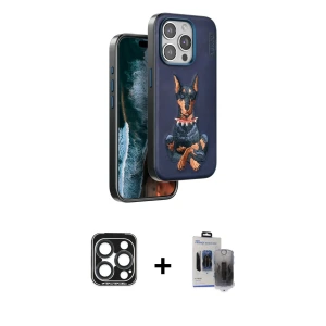 ieg™ iPhone 15 Pro Max Kılıf Nova Form Koleksiyonu - Siyah Vanessa Magic Hayalet Cam + PVD Metal Kamera Lens - LT