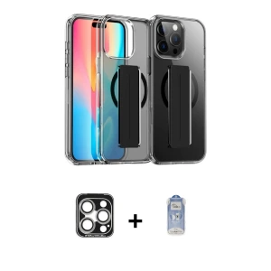 ieg™ iPhone 15 Pro Max Kılıf Nova Işık Koleksiyonu - Siyah Joko Magic 5D Cam + PVD Metal Kamera Lens - GS