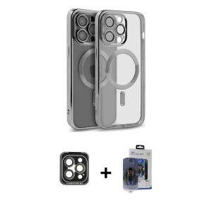 ieg™ iPhone 15 Pro Max Kılıf Nova Işık Özel Seri - Siyah Vanessa Magic Cam + PVD Metal Kamera Lens - GI