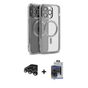 ieg™ iPhone 15 Pro Max Kılıf Nova Işık Özel Seri - Siyah Vanessa Magic Cam + Raze Metal Kamera Lens - GS