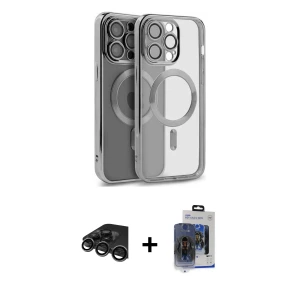 ieg™ iPhone 15 Pro Max Kılıf Nova Işık Özel Seri - Siyah Vanessa Magic Cam + Raze Metal Kamera Lens - TMGI