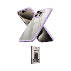 ieg™ iPhone 15 Pro Max Kılıf Nova Işık Serisi - Siyah Bilvis Hayalet Cam Ekran Koruyucu