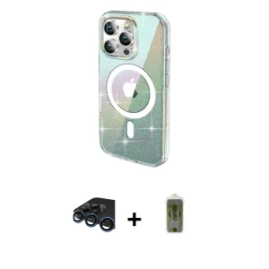 ieg™ iPhone 15 Pro Max Kılıf Odak Modern Serisi - Siyah Joko Magic 5D Hayalet Cam + Raze Metal Kamera Lens - LT