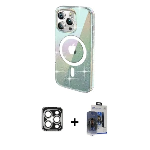 ieg™ iPhone 15 Pro Max Kılıf Odak Modern Serisi - Siyah Vanessa Magic Cam + PVD Metal Kamera Lens - GS