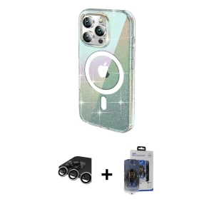 ieg™ iPhone 15 Pro Max Kılıf Odak Modern Serisi - Siyah Vanessa Magic Cam + Raze Metal Kamera Lens - GS