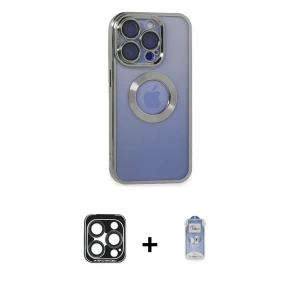 ieg™ iPhone 15 Pro Max Kılıf Pusula Form - Siyah Joko Magic 5D Cam + PVD Metal Kamera Lens - LT