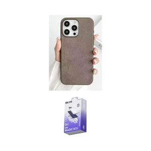 ieg™ iPhone 15 Pro Max Kılıf Pusula Modern - Siyah Bilvis 5in1 5D Magic Hayalet Cam Ekran Koruyucu