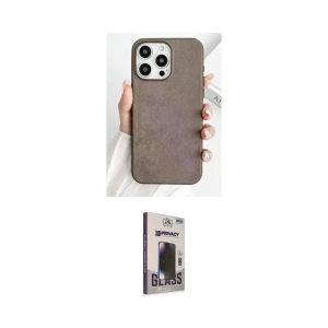ieg™ iPhone 15 Pro Max Kılıf Pusula Modern - Siyah Bilvis Hayalet Cam Ekran Koruyucu
