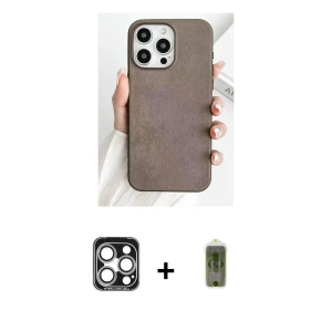 ieg™ iPhone 15 Pro Max Kılıf Pusula Modern - Siyah Joko Magic 5D Hayalet Cam + PVD Metal Kamera Lens - GS