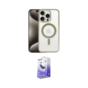 ieg™ iPhone 15 Pro Max Kılıf Siluet Çizgi Serisi - Siyah Bilvis 5in1 5D Magic Hayalet Cam Ekran Koruyucu