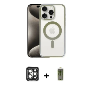 ieg™ iPhone 15 Pro Max Kılıf Siluet Çizgi Serisi - Siyah Joko Magic 5D Hayalet Cam + PVD Metal Kamera Lens - GI