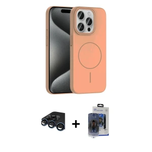 ieg™ iPhone 15 Pro Max Kılıf Siluet Doku Özel Seri - Siyah Vanessa Magic Cam + Raze Metal Kamera Lens - LT