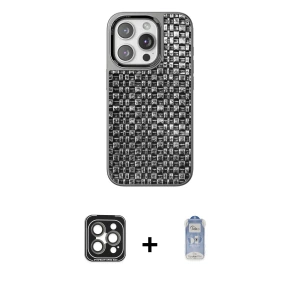 ieg™ iPhone 15 Pro Max Kılıf Siluet Form Serisi - Siyah Joko Magic 5D Cam + PVD Metal Kamera Lens - GI