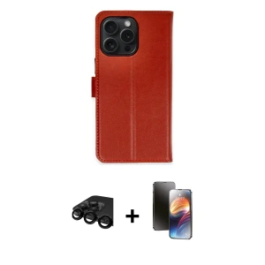ieg™ iPhone 15 Pro Max Kılıf Siluet Işık Serisi - Siyah 3D Antistatik Mat Seramik Nano Ekran Koruyucu + Raze Metal Kamera Lens - SH