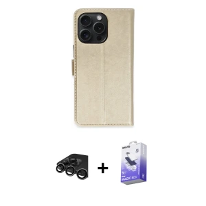 ieg™ iPhone 15 Pro Max Kılıf Siluet Işık Serisi - Siyah Bilvis 5in1 5D Magic Hayalet Cam Ekran Koruyucu + Raze Metal Kamera Lens - TMGI
