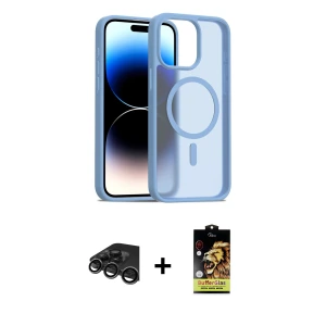 ieg™ iPhone 15 Pro Max Kılıf Siluet Minimal Prime - Siyah Buffer Cam Ekran Koruyucu + Raze Metal Kamera Lens - TMGI