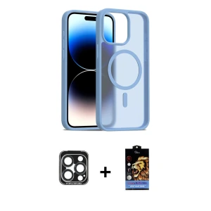 ieg™ iPhone 15 Pro Max Kılıf Siluet Minimal Prime - Siyah Buffer Hayalet Cam Ekran Koruyucu + PVD Metal Kamera Lens - LT