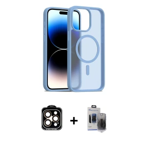 ieg™ iPhone 15 Pro Max Kılıf Siluet Minimal Prime - Siyah Vanessa Magic Hayalet Cam + PVD Metal Kamera Lens - TU
