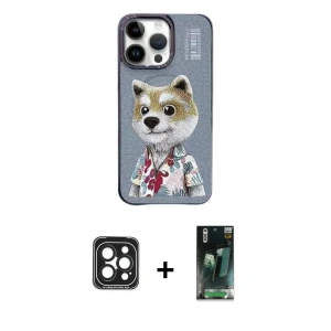 ieg™ iPhone 15 Pro Max Kılıf Siluet Modern Özel Seri - Şeffaf 360 Full Body Arka Koruyucu + PVD Metal Kamera Lens - SH