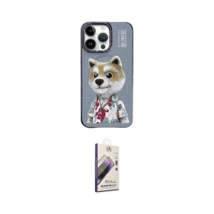 ieg™ iPhone 15 Pro Max Kılıf Siluet Modern Özel Seri - Siyah Bilvis 3D Mat Cam Ekran Koruyucu