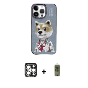 ieg™ iPhone 15 Pro Max Kılıf Siluet Modern Özel Seri - Siyah Joko Magic 5D Hayalet Cam + PVD Metal Kamera Lens - GS