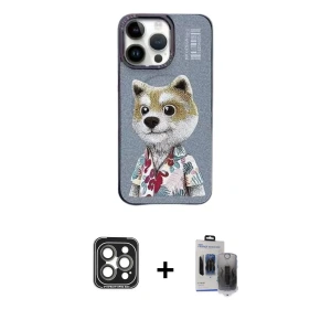 ieg™ iPhone 15 Pro Max Kılıf Siluet Modern Özel Seri - Siyah Vanessa Magic Hayalet Cam + PVD Metal Kamera Lens - GI